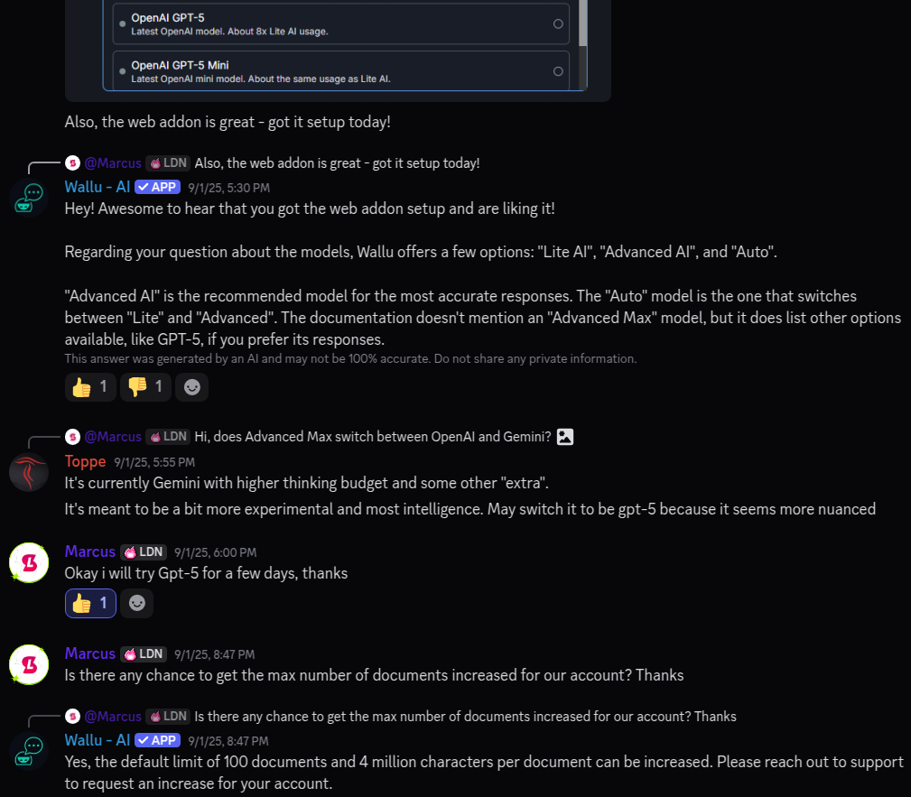 Wallu admin panel showing smart context monitoring channels.